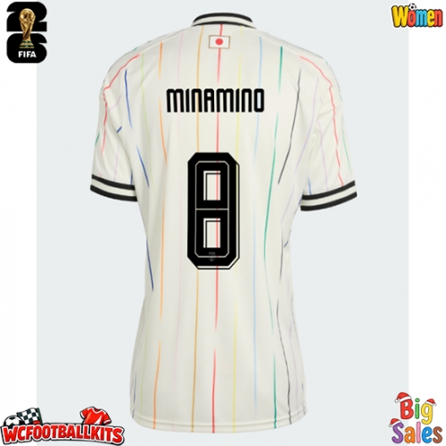 Japan Takumi Minamino #8 Replica Away Stadium Shirt for Women World Cup 2026 Short Sleeve